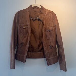 Max Studio Brown Leather Jacket